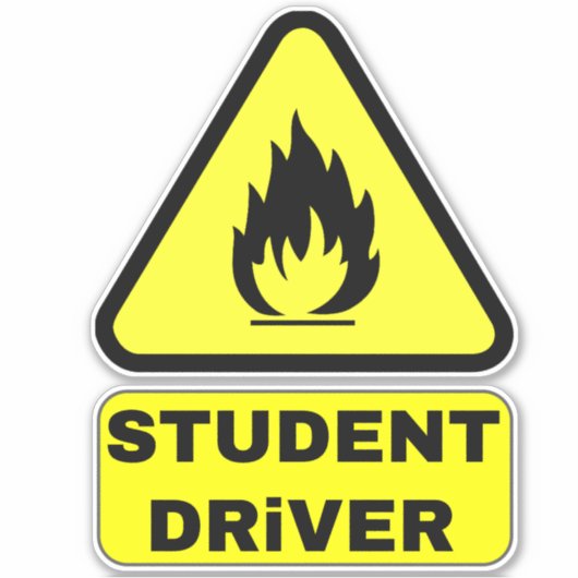 Grappige nieuwe student driver (Let op tiener driv Sticker (Voorkant)