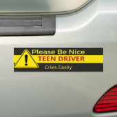 Grappige nieuwe tiener driver Bumpersticker (Op auto)