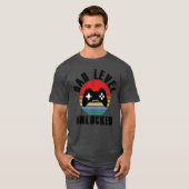 Grappige Nieuwe Vader Vader Level Ontgrendeld Gami T-shirt (Voorkant volledig)