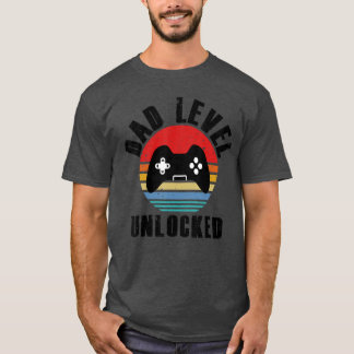 Grappige Nieuwe Vader Vader Level Ontgrendeld Gami T-shirt