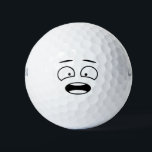 Grappige nieuwigheid angstig gezicht emoji golfballen<br><div class="desc">Grappig bang gezicht golfballen.</div>