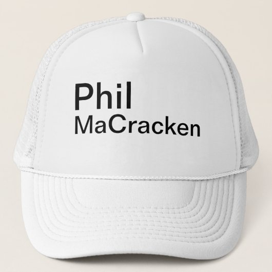 Grappige Nieuwigheid Honkbal PHIL MACRACKEN Trucker Pet (Voorkant)