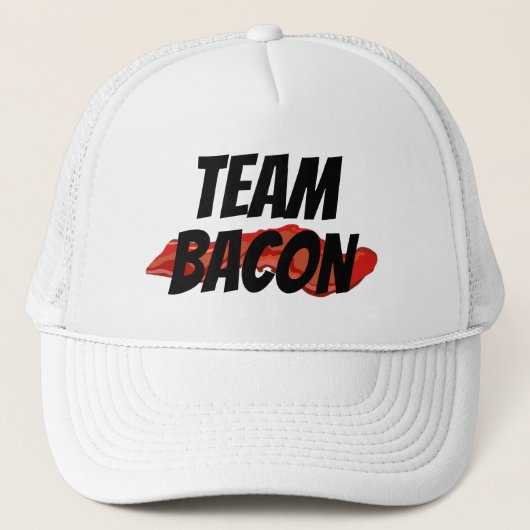 Grappige Nieuwigheid Honkbal stijl TEAM BACON Trucker Pet (Voorkant)