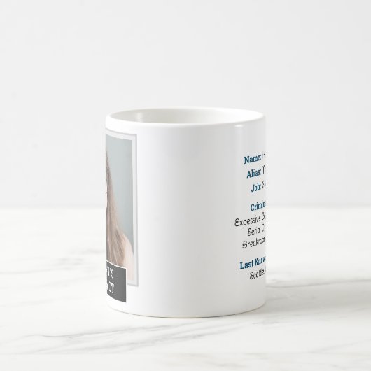 Grappige nieuwigheid Mugshot gepersonaliseerde fot Koffiemok (Center)