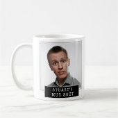 Grappige nieuwigheid Mugshot gepersonaliseerde tek Koffiemok (Links)