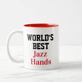 Grappige Nieuwigheid WERELDS BESTE JAZZ HANDEN Tweekleurige Koffiemok