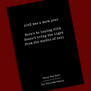 Grappige Nieuwjaar Zwart Feestdagenkaart