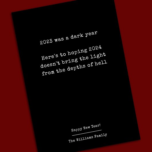 Grappige Nieuwjaar Zwart Feestdagenkaart