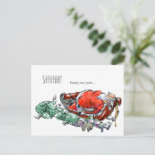 grappige nieuwjaarskaart feestdagenkaart (Staand voorkant)