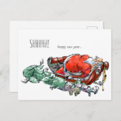 grappige nieuwjaarskaart feestdagenkaart (Voorkant / Achterkant)