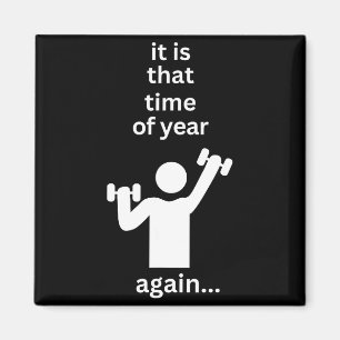 Grappige Nieuwjaarsrecepten Workout Gym Tijd Oefen Magneet