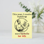 Grappige nieuwjaarsresolutie retro bierdrinker feestdagenkaart (Staand voorkant)