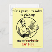 Grappige nieuwjaarsresolutie retro bierdrinker feestdagenkaart (Voorkant / Achterkant)