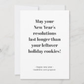 Grappige nieuwjaarsresoluties feestdagenkaart (Voorkant)