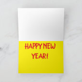 Grappige nieuwjaarstoespraak Cartoon Feestdagen Kaart (Binnen)