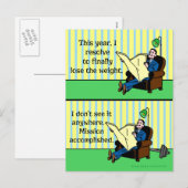 Grappige Nieuwjaarsvoornemens Retro Gewichtsverlie Feestdagenkaart (Voorkant / Achterkant)