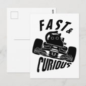 Grappige nieuwsgierige auto rijden kat briefkaart (Voorkant / Achterkant)