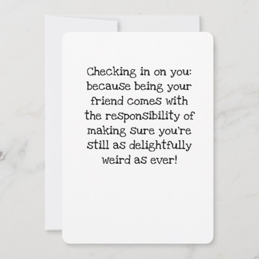 Grappige nieuwsgierige kip inchecken kaart (Achterkant)