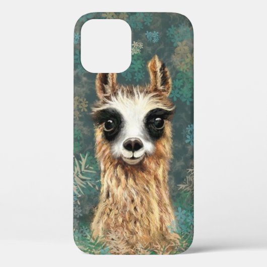 Grappige nieuwsgierige lama iPhone hoesje (Achterkant)