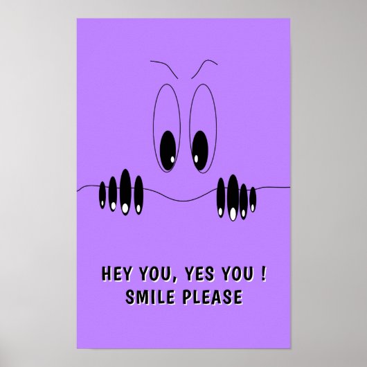Grappige Nieuwsgierige Ogen Poster Aangepaste Teks (Voorkant)