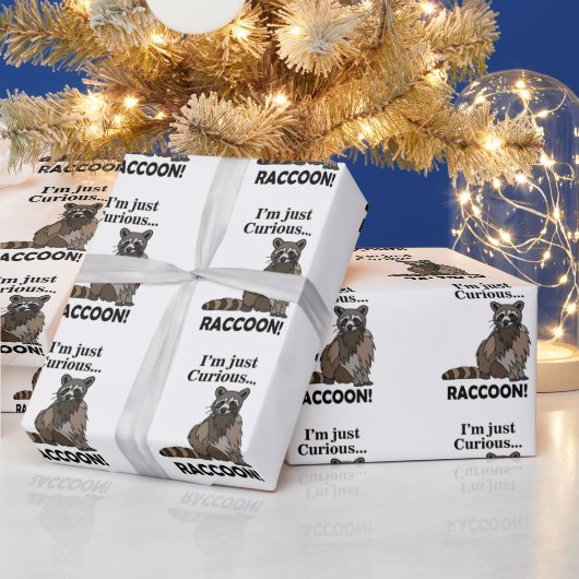 Grappige Nieuwsgierige Wasbeer Cadeaupapier (Feestdagen)