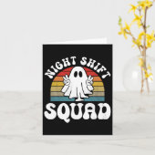 Grappige Night Shift Squad Halloween Overnight Wor Kaart (Gele Bloem)