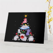 Grappige Nijlpaard Kerstboom | Xmas Nijlpaard Kaart (Gele Bloem)