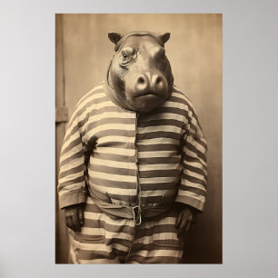 Grappige Nijlpaat Gedetineerde Vintage Print Retro