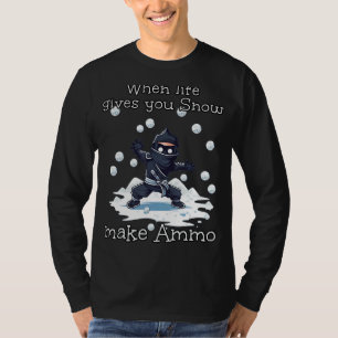 Grappige Ninja Ammo voor sneeuwballengevechten in T-shirt