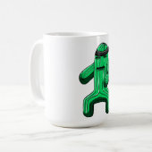 Grappige Ninja Cactus Cartoon Koffiemok (Voorkant links)