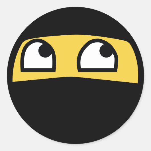 Grappige ninja emoji ronde sticker (Voorkant)