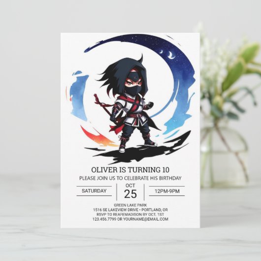 Grappige Ninja geheim agent verjaardag Kaart (Staand voorkant)