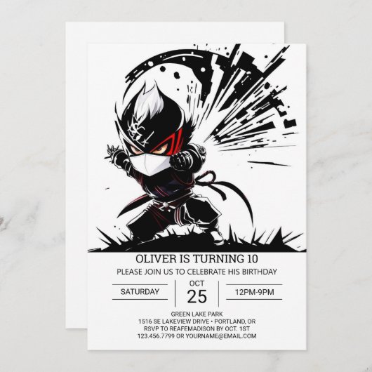 Grappige Ninja geheim agent verjaardag Kaart (Voorkant / Achterkant)