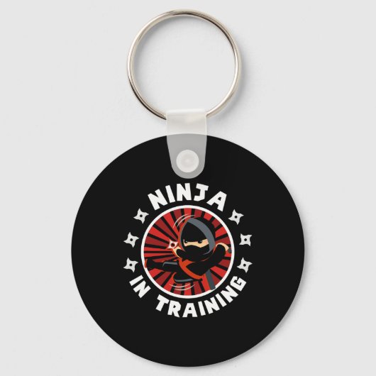 Grappige Ninja In Training Karate Liefhebber Marti Sleutelhanger (Voorkant)