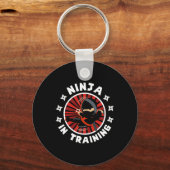 Grappige Ninja In Training Karate Liefhebber Marti Sleutelhanger (Voorkant)