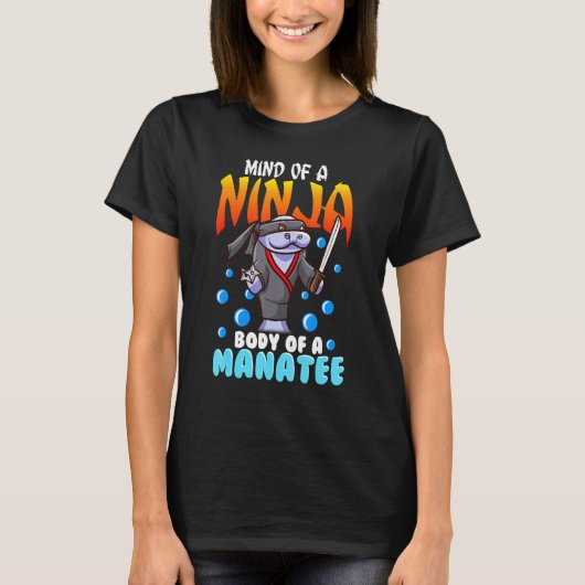 Grappige Ninja Manatee Quote Joke Chubby Floaty Po T-shirt (Voorkant)