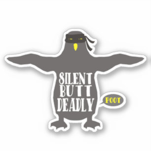 Grappige ninja pinguïn scheet stil maar dodelijk s sticker