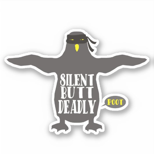 Grappige ninja pinguïn scheet stil maar dodelijk s sticker (Voorkant)