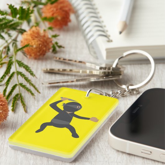 Grappige Ninja Sleutelhanger (Voorkant Rechts)