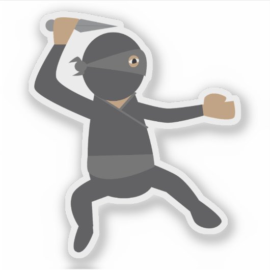 Grappige Ninja Sticker (Voorkant)