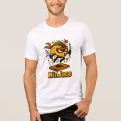 Grappige Ninja Taco "NinJaco" Cartoon Ontwerp Tri-Blend Shirt (Voorkant)