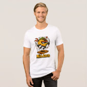Grappige Ninja Taco "NinJaco" Cartoon Ontwerp Tri-Blend Shirt (Voorkant volledig)