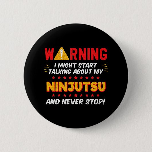 Grappige Ninjutsu Martial Arts grap Ronde Button 5,7 Cm (Voorkant)