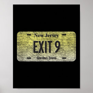 Grappige Nj State Vanity Autonummerplaat Exit 9 Poster