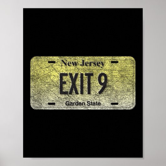 Grappige Nj State Vanity Autonummerplaat Exit 9 Poster (Voorkant)