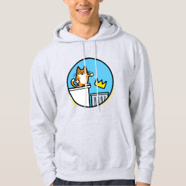 Grappige No Kings kat cartoon op een sweatshirt