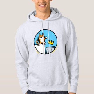 Grappige No Kings kat cartoon op een sweatshirt