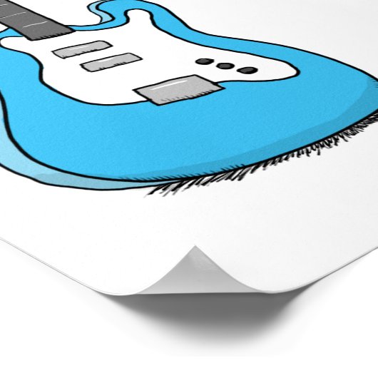 Grappige No Strings Bijgevoegde Gitaar met Drum Poster (Hoek)