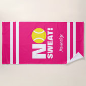 Grappige "No Sweat" tennis badhanddoek voor coach (Voorkant)