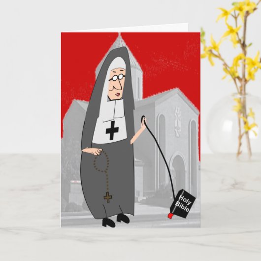 Grappige non Wenskaarten Kaart (Gele Bloem)